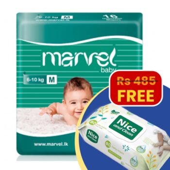 Marvel Baby Diapers – Medium (16 Pieces) + FREE Nice & Clean Baby Wipes (80 Pieces)
