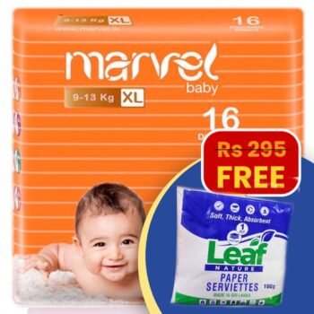 Marvel Baby Diapers – XL (16 Pieces) + FREE Leaf Nature Paper  Serviettes 100g