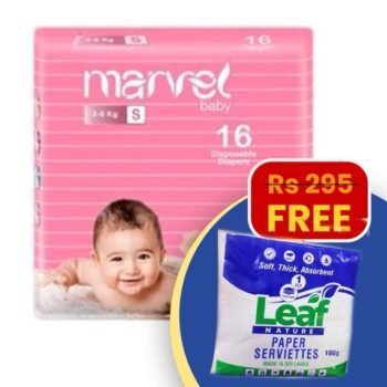 Marvel Baby Diapers – Small (16 Pieces) + FREE Leaf Nature Paper  Serviettes 100g