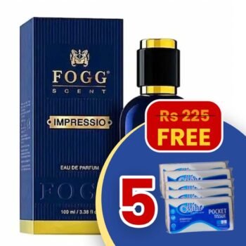 FOGG Scent IMPRESSIO 100ml + FREE 5 Mint Pocket Tissue