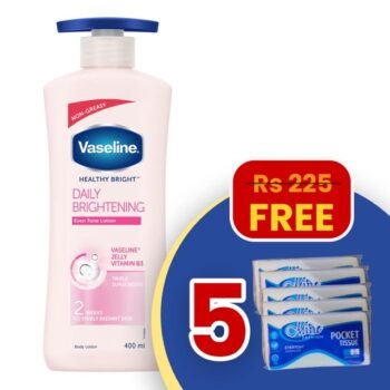 Vaseline Healthy Bright Daily Brightening 400ml + FREE 5 Mint Pocket Tissue