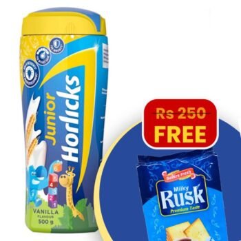Junior Horlicks Vanilla Flavour 500g + FREE Milky Rusk 180g