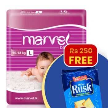 Marvel Baby Diapers – Large (16 Pieces) + FREE Milky Rusk 180g