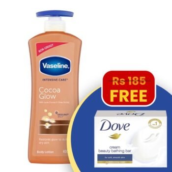 Vaseline Intensive Care Cocoa Glow 400ml + FREE Dove Cream Bar Soap 50g