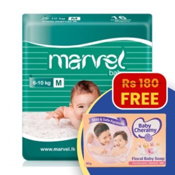 Marvel Baby Diapers – Medium (16 Pieces) + FREE Baby Cheramy Soap 90g