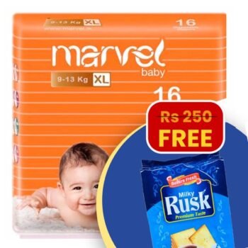 Marvel Baby Diapers – XL (16 Pieces) + FREE Milky Rusk 180g